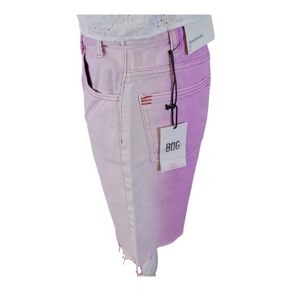 NEW Urban Outfitters BDG Longline Carpenter Purple Ombre Baggy Denim Shorts 27